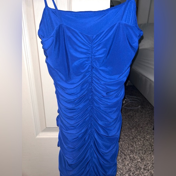 Windsor Level Up Ruched Mini Dress in Royal Blue - Picture 5 of 7